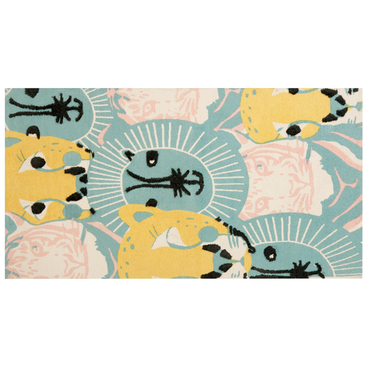 Tappeto per aree multicolore con stampa di animali 80 x 150 cm, a basso contenuto di peli, per la sala giochi dei bambini