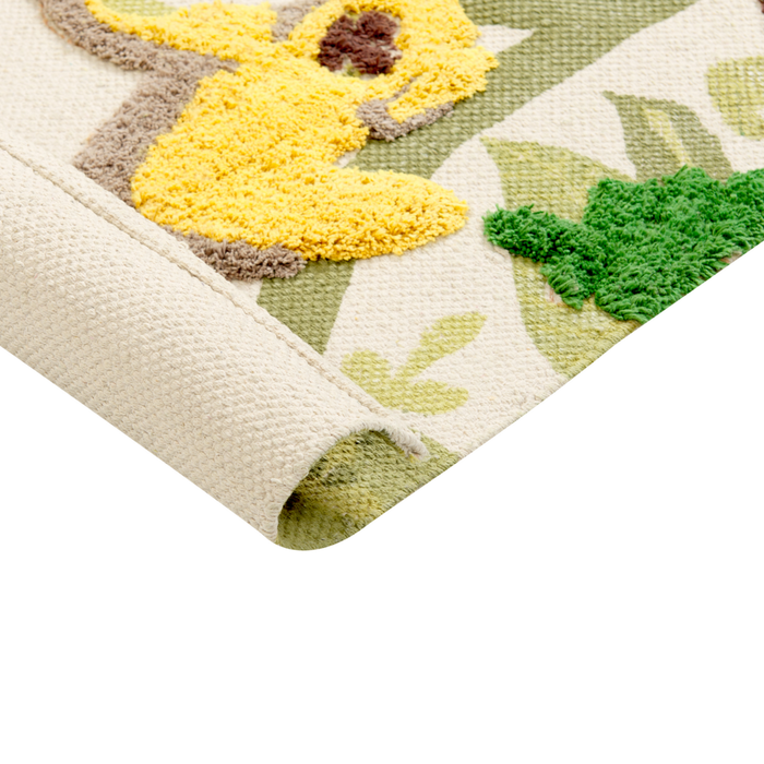 Tappeto per aree multicolore con stampa della giungla 80 x 150 cm, per la stanza dei bambini.