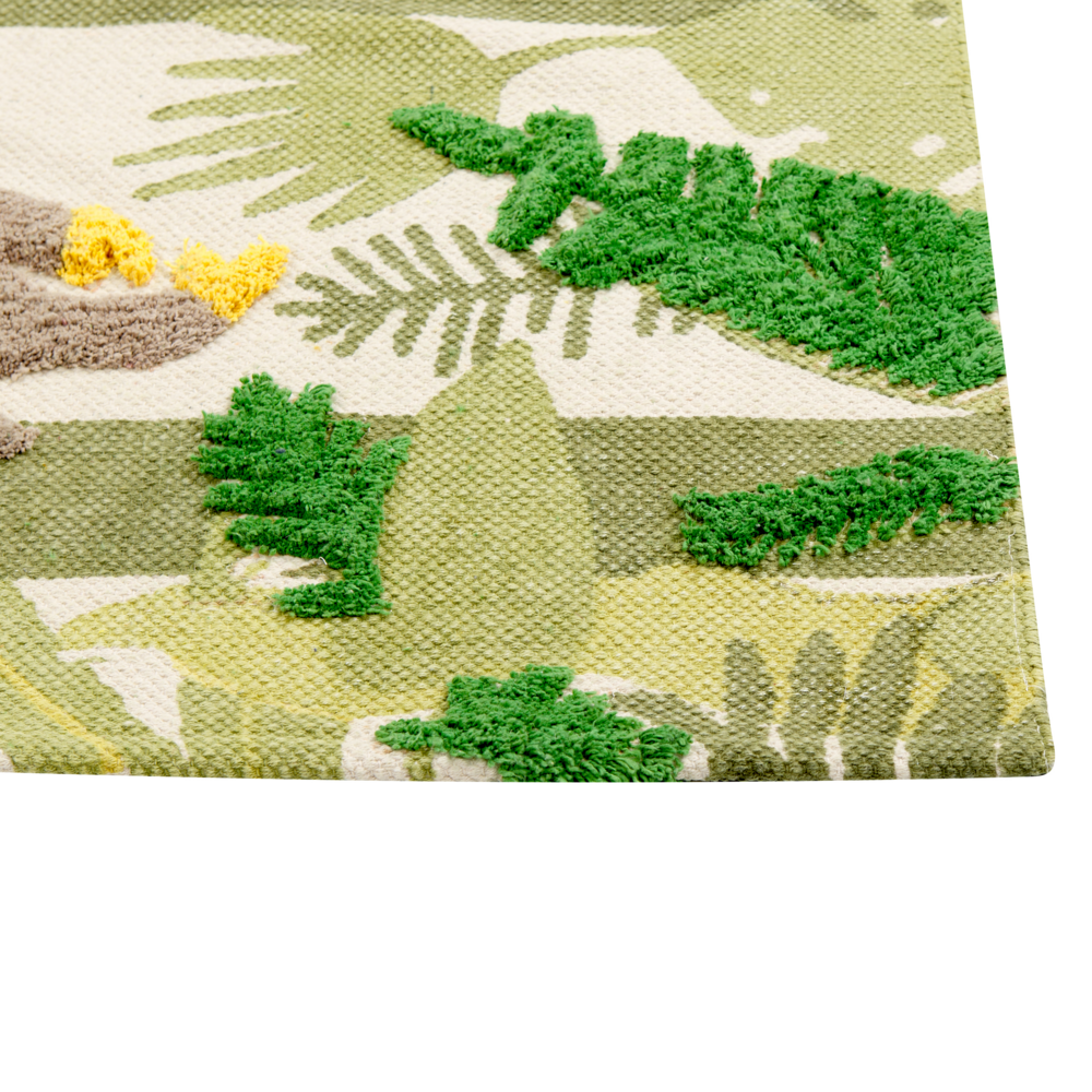 Tappeto per aree multicolore con stampa della giungla 80 x 150 cm, per la stanza dei bambini.