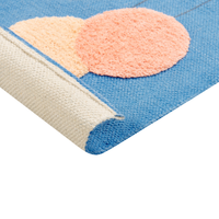 Tappeto blu con stampa di balene 80 x 150 cm, a pelo corto, per la sala giochi dei bambini