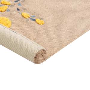 Tappeto Area Beige Stampa di Balena 80 x 150 cm Runner a pelo basso per la sala giochi dei bambini