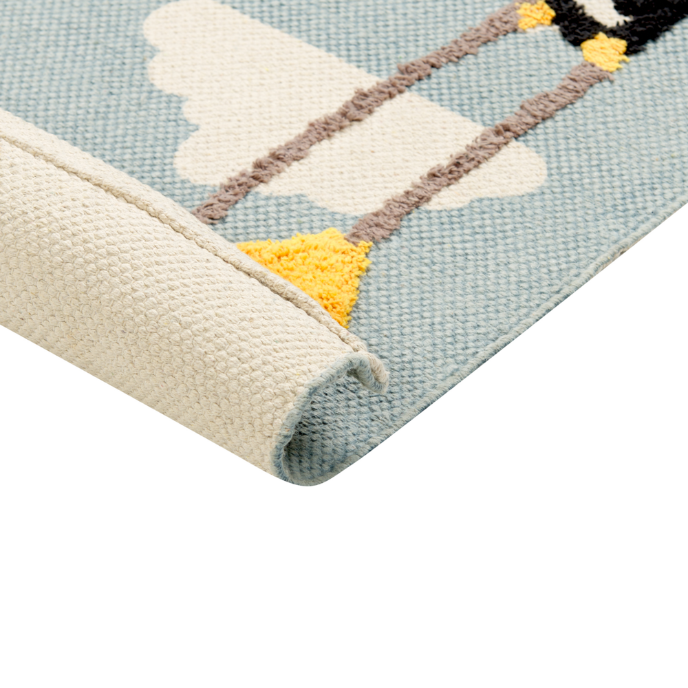 Tappeto per aree multicolore con stampa dell'orso polare 80 x 150 cm, per la stanza dei bambini.