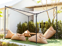 Gazebo da giardino con struttura in metallo e tessuto beige 300 x 300 cm pergola esterno terrazzo