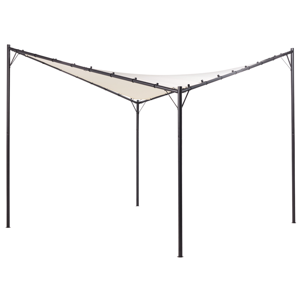 Gazebo da giardino con struttura in metallo e tessuto beige 300 x 300 cm pergola esterno terrazzo