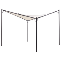 Gazebo da giardino con struttura in metallo e tessuto beige 300 x 300 cm pergola esterno terrazzo