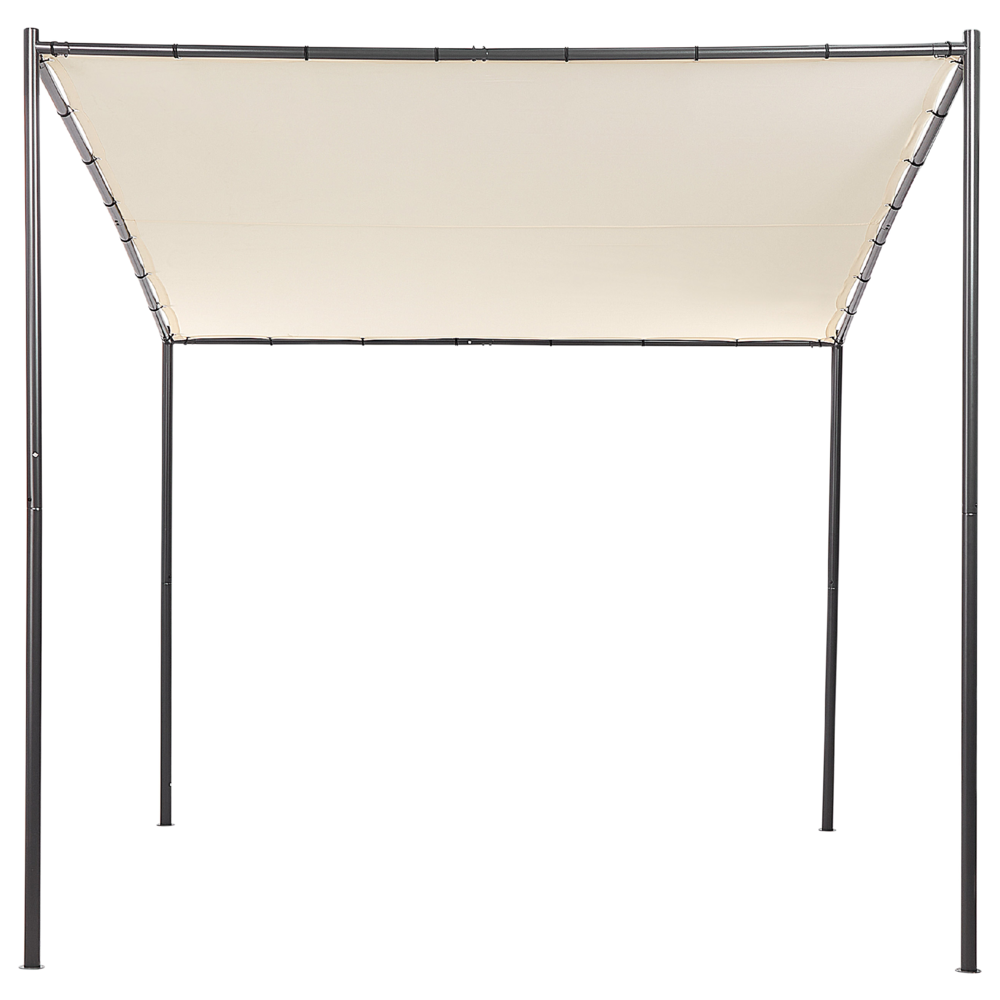 Pergola Beige Poliestere Acciaio 282 x 294 cm Tessuto Ombra Struttura in metallo Padiglione da giardino