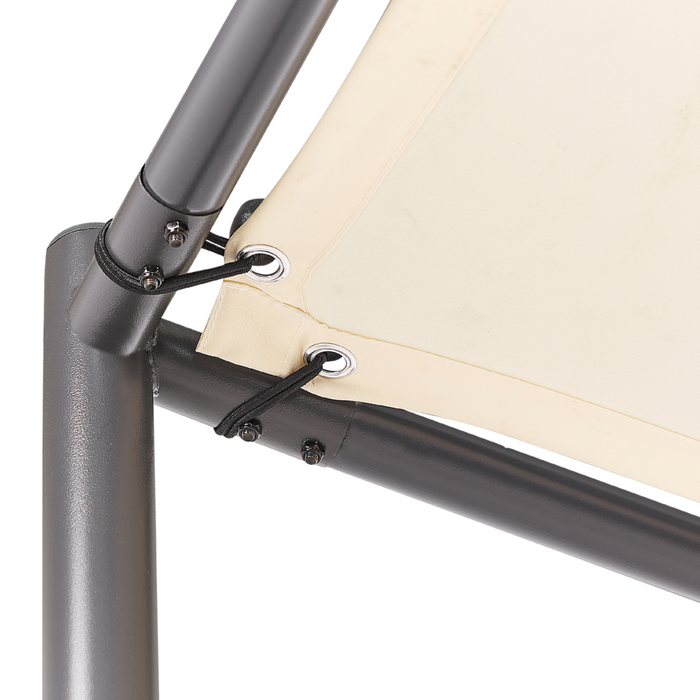 Pergola Beige Poliestere Acciaio 282 x 294 cm Tessuto Ombra Struttura in metallo Padiglione da giardino