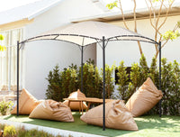 Gazebo da giardino con struttura in metallo e tessuto beige 305 x 305 cm pergola esterno terrazzo