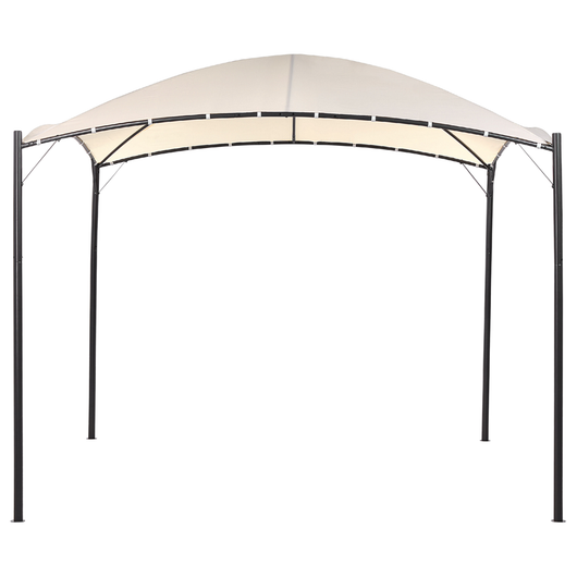 Gazebo da giardino con struttura in metallo e tessuto beige 305 x 305 cm pergola esterno terrazzo