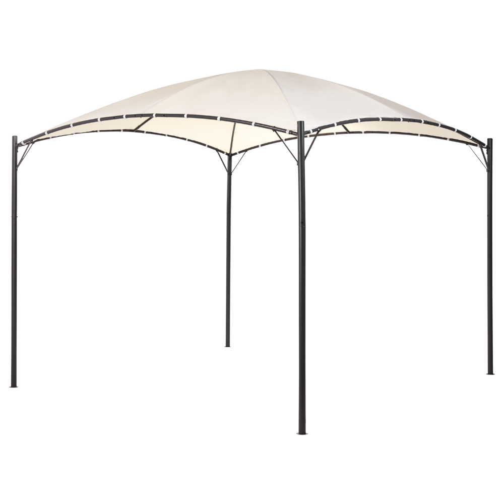 Gazebo da giardino con struttura in metallo e tessuto beige 305 x 305 cm pergola esterno terrazzo
