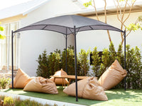 Gazebo da giardino con struttura in metallo e tessuto grigio 305 x 305 cm pergola esterno terrazzo