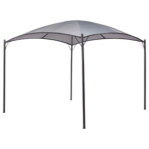 Gazebo da giardino con struttura in metallo e tessuto grigio 305 x 305 cm pergola esterno terrazzo