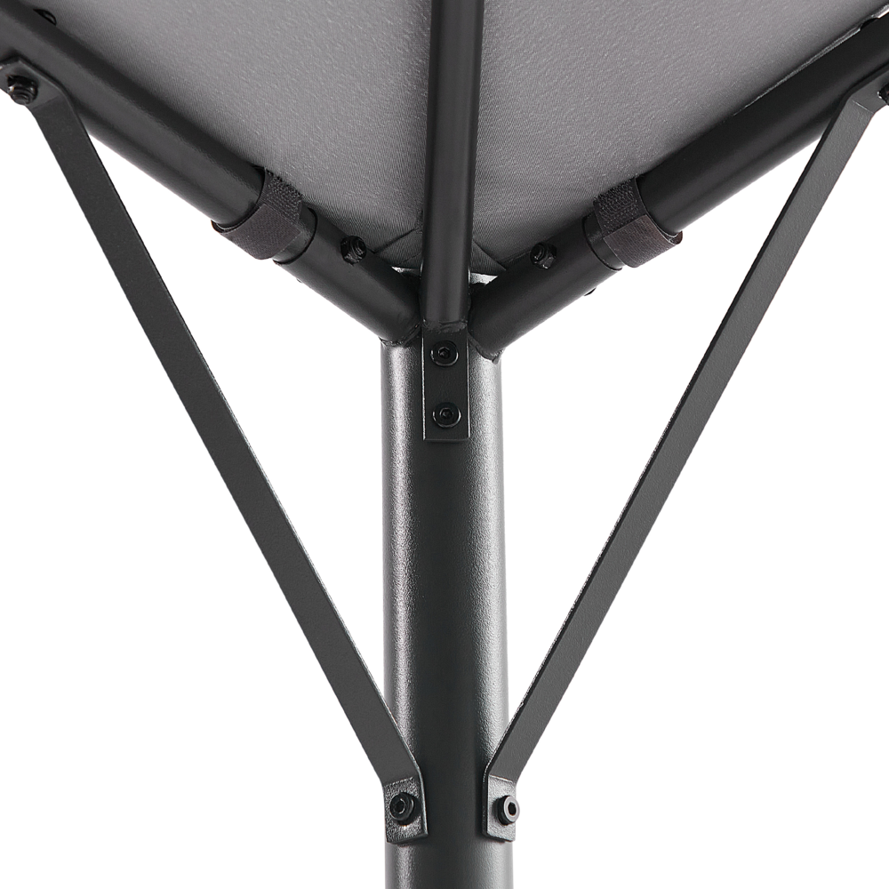 Gazebo da giardino con struttura in metallo e tessuto grigio 305 x 305 cm pergola esterno terrazzo