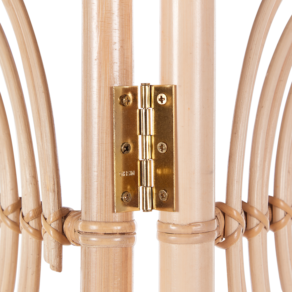 Divisorio per ambienti in rattan naturale con telaio in mogano 3 pannelli pieghevoli schermo decorativo in vimini divisorio