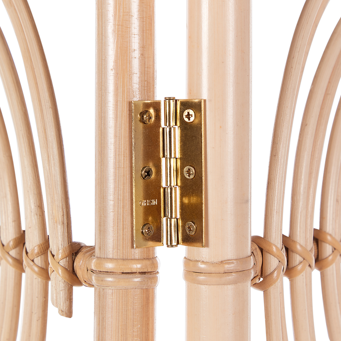 Divisorio per ambienti in rattan naturale con telaio in mogano 3 pannelli pieghevoli schermo decorativo in vimini divisorio