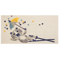 Tappeto per bambini in cotone con motivo animale 80 x 150 cm tessuto a mano multicolore cameretta giochi sul pavimento