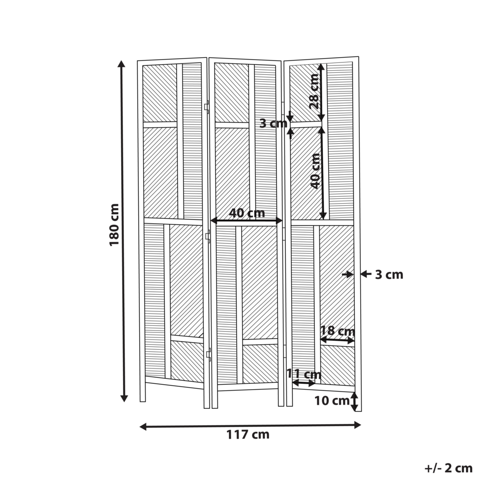 Divisorio per la stanza Telaio in rattan naturale 3 pannelli pieghevoli Schermo decorativo in vimini Divisorio