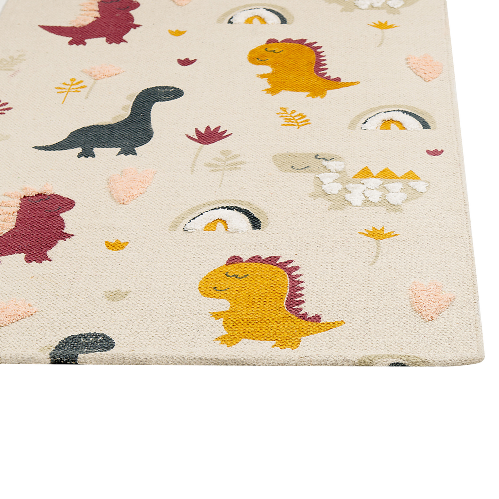 Tappeto per bambini in cotone con motivo natura 80 x 150 cm tessuto a mano multicolore cameretta camera dei bambini