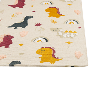 Tappeto per bambini in cotone con motivo natura 80 x 150 cm tessuto a mano multicolore cameretta camera dei bambini