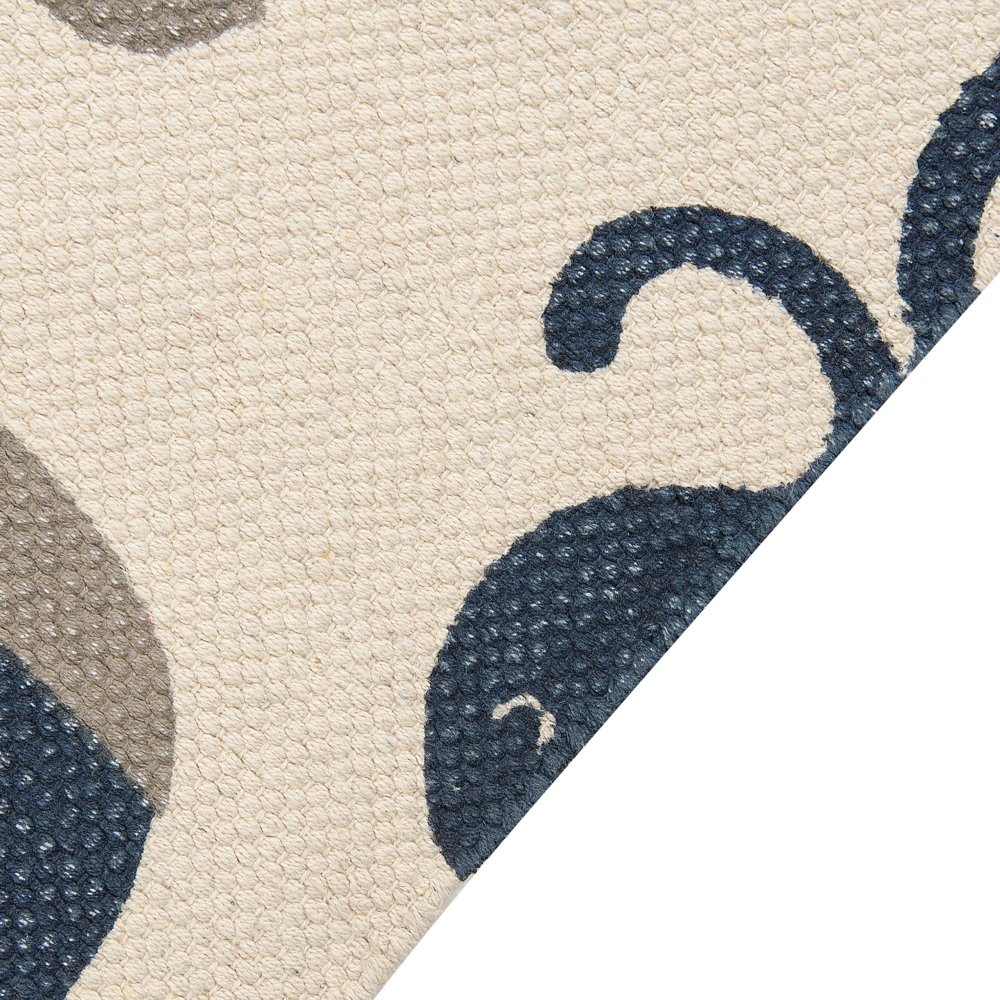 Tappeto per bambini in cotone con motivo animale 80 x 150 cm tessuto a mano multicolore cameretta camera dei bambini