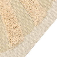 Tappeto per bambini in cotone con motivo leone 80 x 150 cm tessuto a mano Beige cameretta camera dei bambini