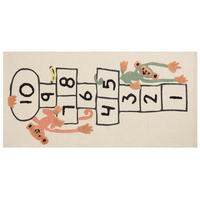 Tappeto per bambini in cotone con motivo scimmia 80 x 150 cm tessuto a mano multicolore cameretta camera per bambini