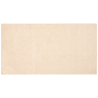 Tappeto in pelliccia di coniglio sintetica beige 80 x 150 cm shaggy ad alto pelo soggiorno camera da letto