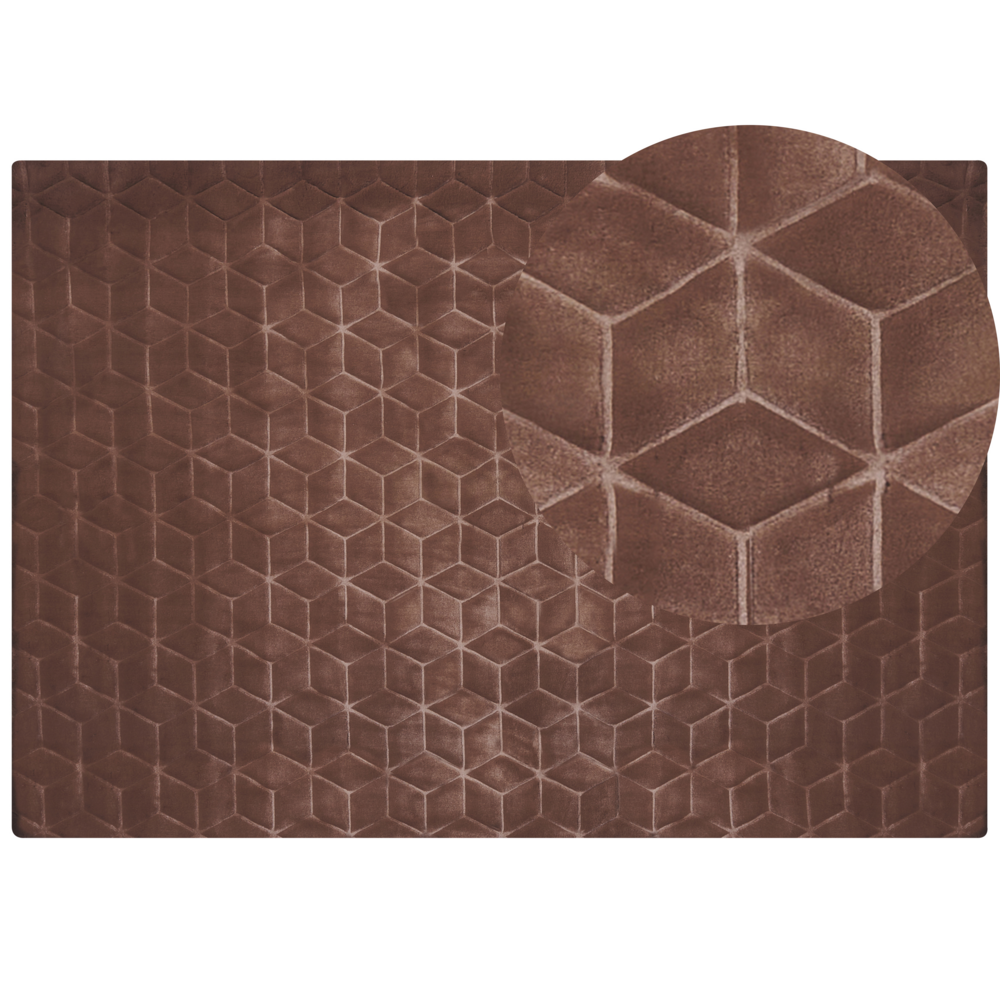 Tappeto in pelliccia di coniglio sintetica marrone 160 x 230 cm shaggy ad alto pelo soggiorno camera da letto