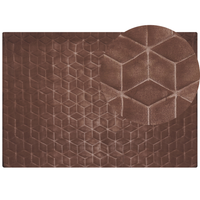 Tappeto in pelliccia di coniglio sintetica marrone 160 x 230 cm shaggy ad alto pelo soggiorno camera da letto