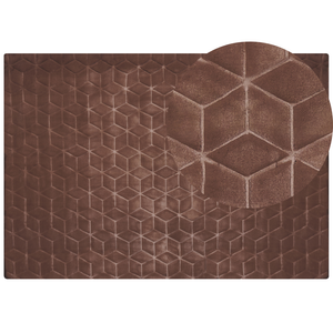 Tappeto in pelliccia di coniglio sintetica marrone 160 x 230 cm shaggy ad alto pelo soggiorno camera da letto