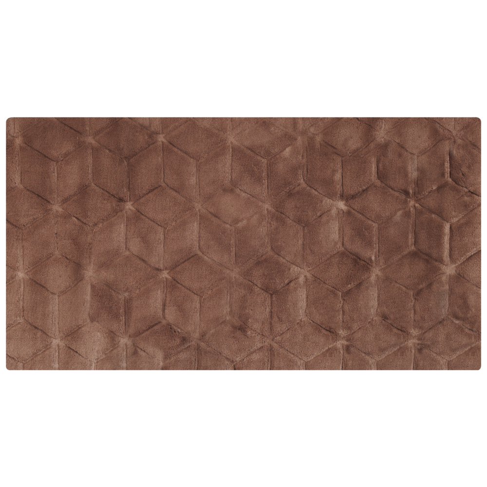 Tappeto in pelliccia di coniglio sintetica marrone 80 x 150 cm shaggy ad alto pelo soggiorno camera da letto