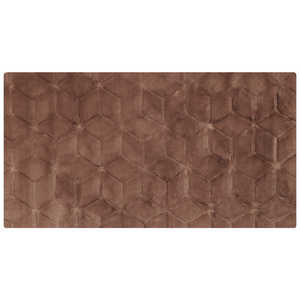 Tappeto in pelliccia di coniglio sintetica marrone 80 x 150 cm shaggy ad alto pelo soggiorno camera da letto