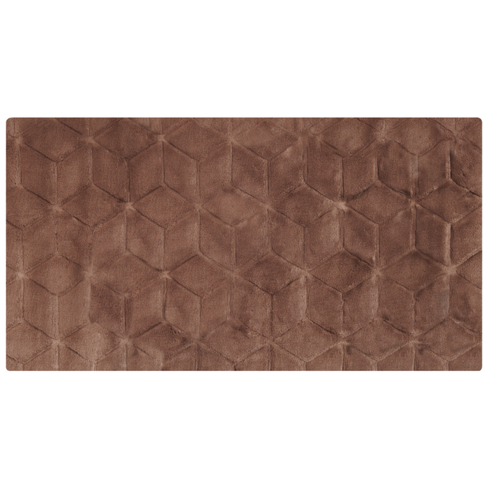 Tappeto in pelliccia di coniglio sintetica marrone 80 x 150 cm shaggy ad alto pelo soggiorno camera da letto