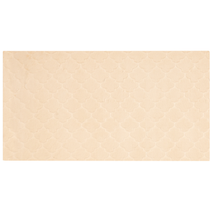 Tappeto in pelle sintetica di coniglio beige 80 x 150 cm motivo a rete soggiorno camera da letto