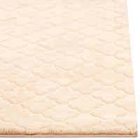 Tappeto in pelle sintetica di coniglio beige 80 x 150 cm motivo a rete soggiorno camera da letto