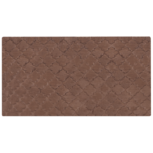 Tappeto in pelle sintetica di coniglio marrone 80 x 150 cm motivo a rete soggiorno camera da letto