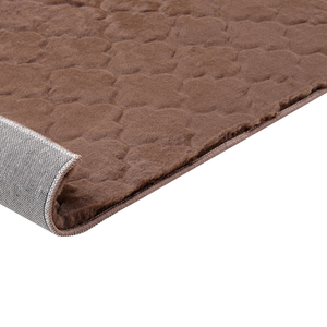 Tappeto in pelle sintetica di coniglio marrone 80 x 150 cm motivo a rete soggiorno camera da letto