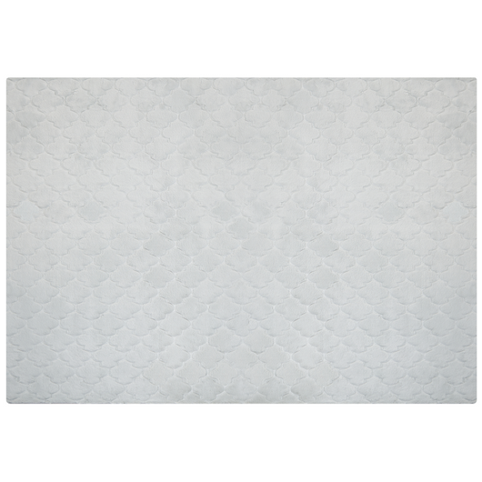 Tappeto in pelle sintetica di coniglio grigio chiaro 160 x 230 cm motivo a rete soggiorno camera da letto