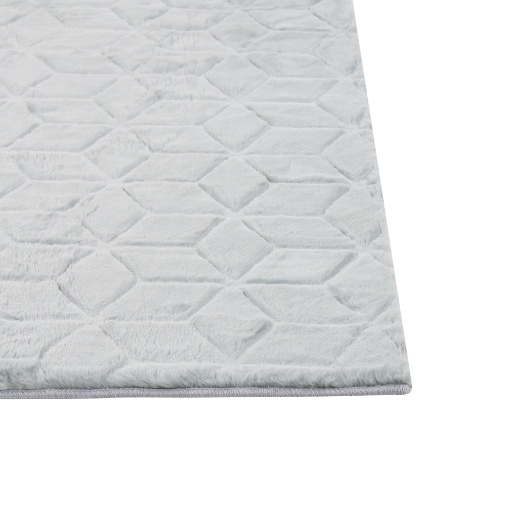 Tappeto in pelliccia di coniglio sintetica verde menta 160 x 230 cm shaggy ad alto pelo soggiorno camera da letto