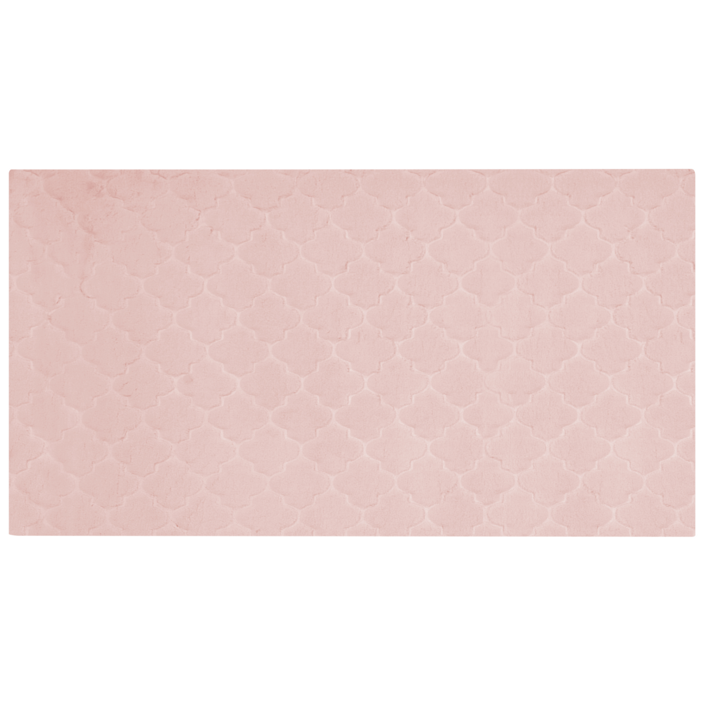 Tappeto in pelle sintetica di coniglio rosa 80 x 150 cm motivo a rete soggiorno camera da letto