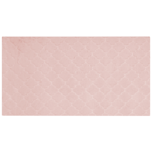 Tappeto in pelle sintetica di coniglio rosa 80 x 150 cm motivo a rete soggiorno camera da letto