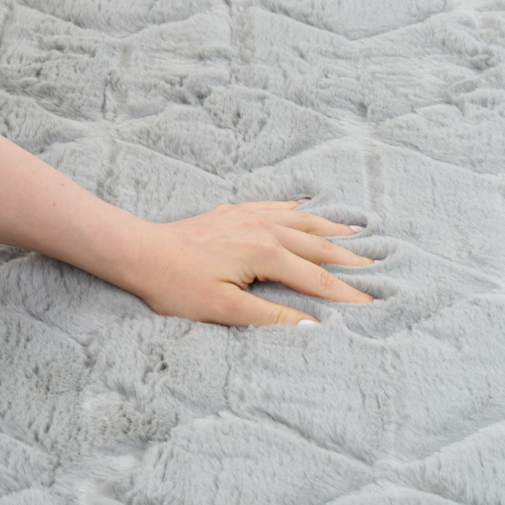 Tappeto in pelliccia di coniglio sintetica verde menta 80 x 150 cm shaggy ad alto pelo soggiorno camera da letto