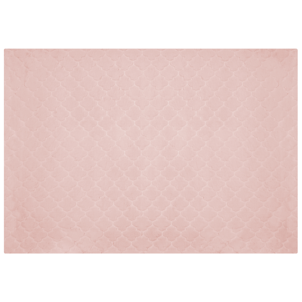 Tappeto in pelle sintetica di coniglio rosa 160 x 230 cm motivo a rete soggiorno camera da letto