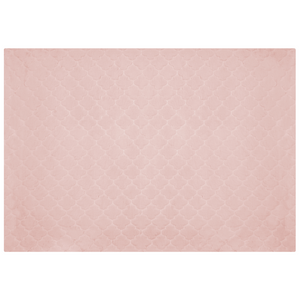Tappeto in pelle sintetica di coniglio rosa 160 x 230 cm motivo a rete soggiorno camera da letto