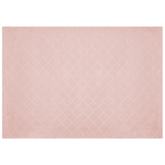 Tappeto in pelle sintetica di coniglio rosa 160 x 230 cm motivo a rete soggiorno camera da letto