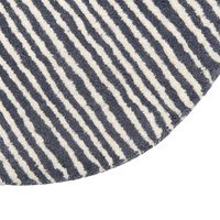 Tappeto da salotto in lana a righe ovali bianco e grigio grafite 140 x 200 cm soggiorno camera da letto