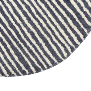 Tappeto da salotto in lana a righe ovali bianco e grigio grafite 140 x 200 cm soggiorno camera da letto