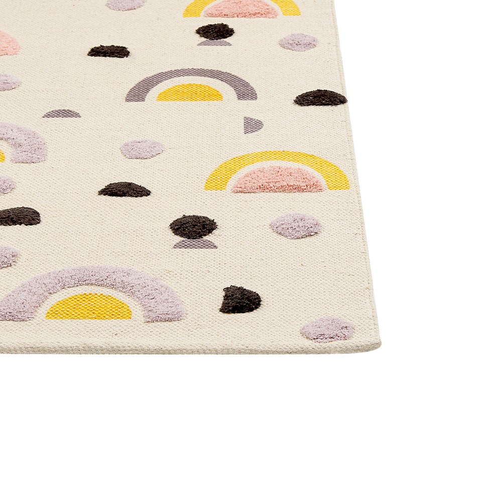 Tappeto per bambini con motivo arcobaleno multicolore 80 x 150 cm cameretta motivo divertente