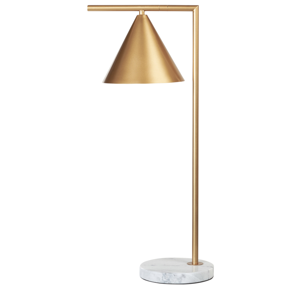 Lampada da tavolo Base in marmo oro Paralume a cono Ufficio Studio Moderno