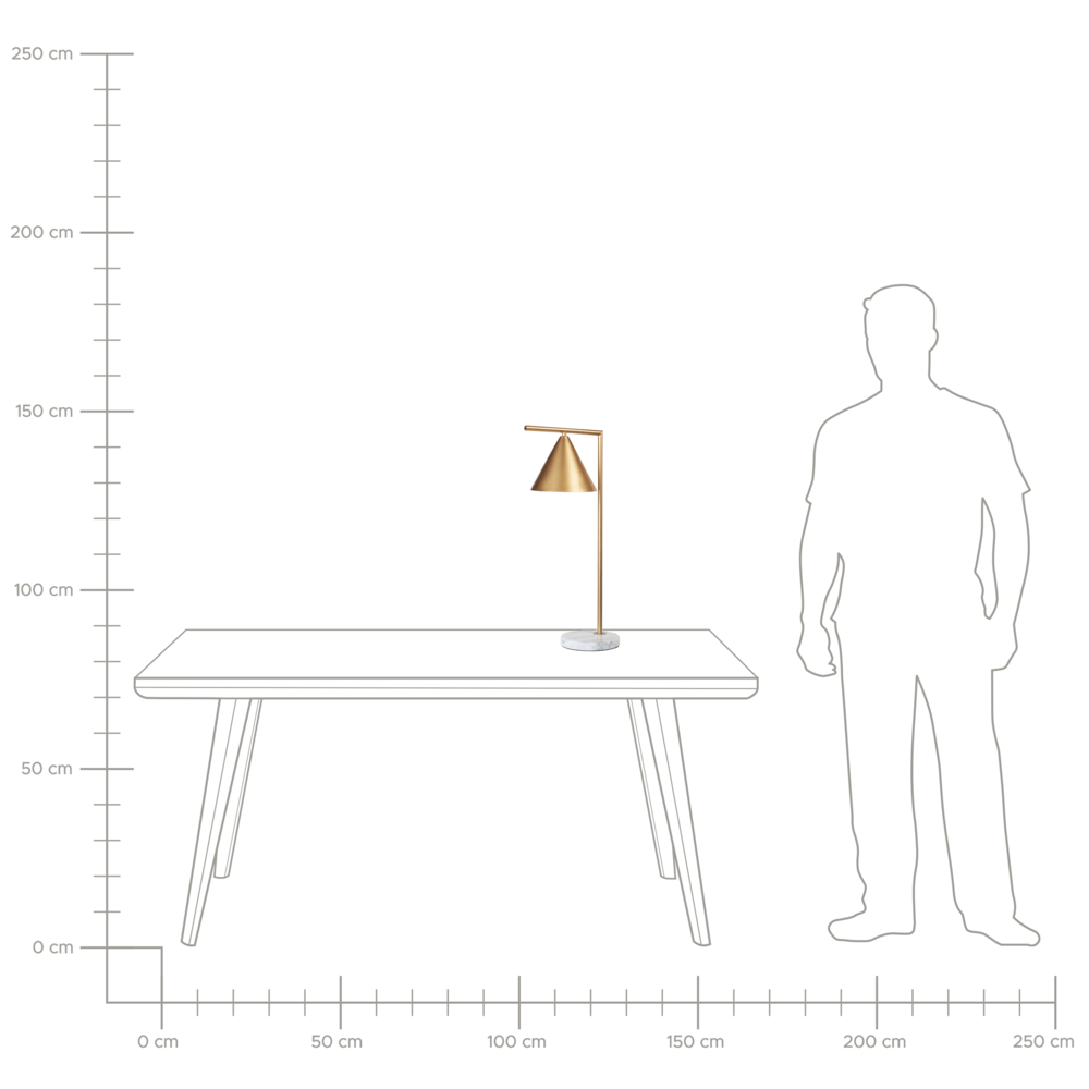 Lampada da tavolo Base in marmo oro Paralume a cono Ufficio Studio Moderno